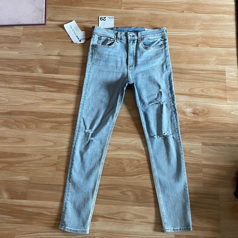 Super Cute NWT Rag & Bone NORLET Distress Skinny Ankle Denim Jeans - Sz 29